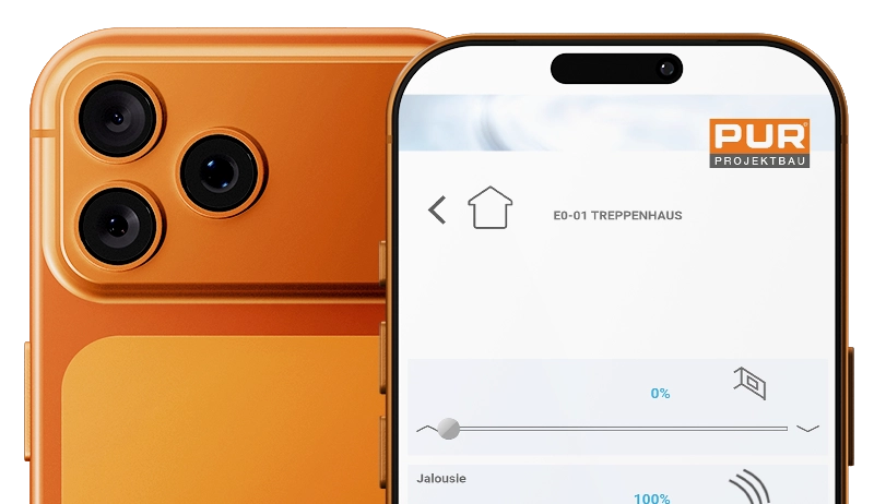 Ein iPhone zeigt die PUR-App