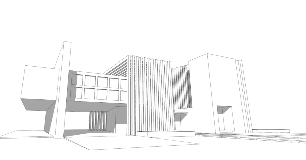 Modernes kubisches Industriegebäude im Stil der Firma PUR Projektbau